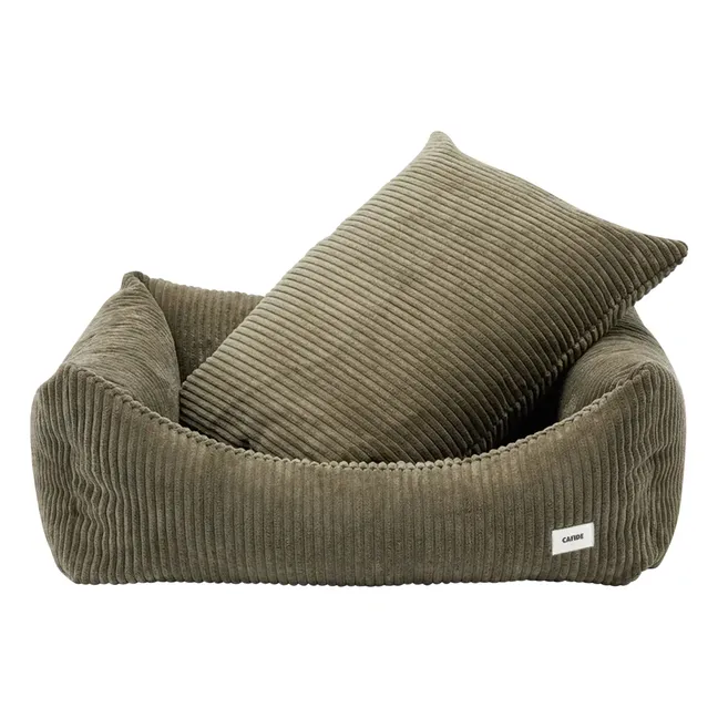 Snozy corduroy dog bed | Green