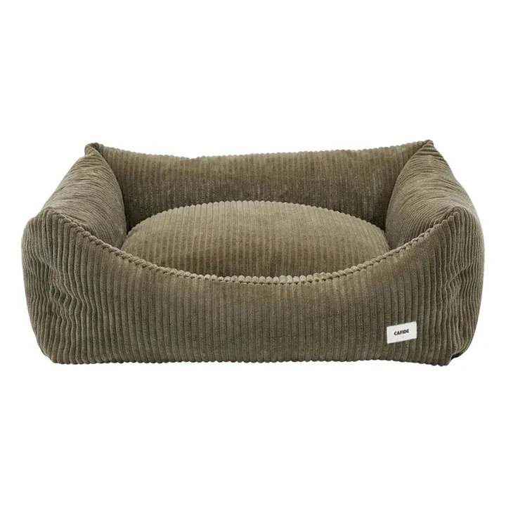 Panier pour chien en velours côtelé Snozy | Vert- Image produit n°0