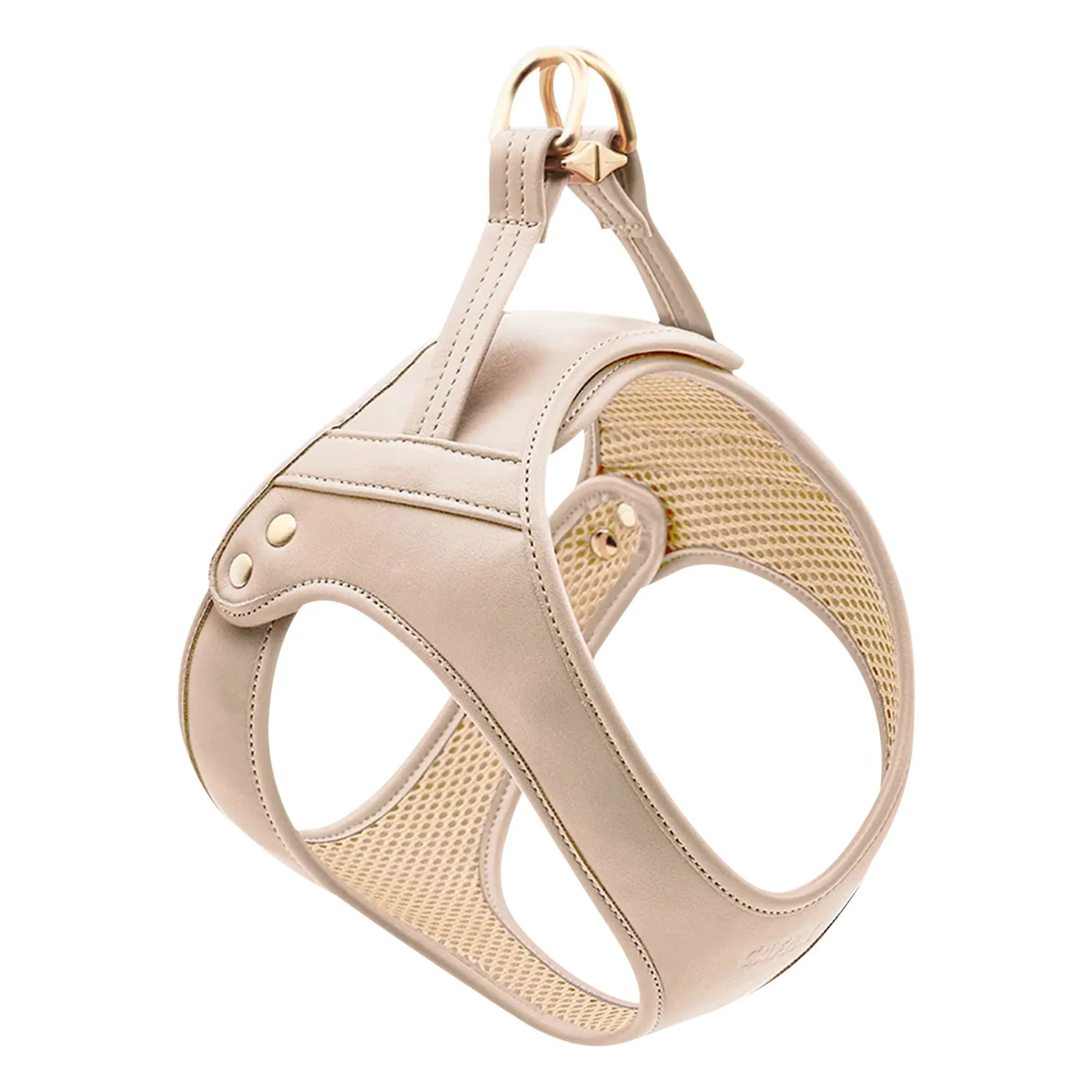 Cafide Beige Vegan Leather Dog Harness