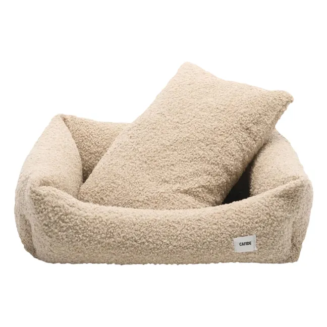 Snozy terry dog bed | Beige