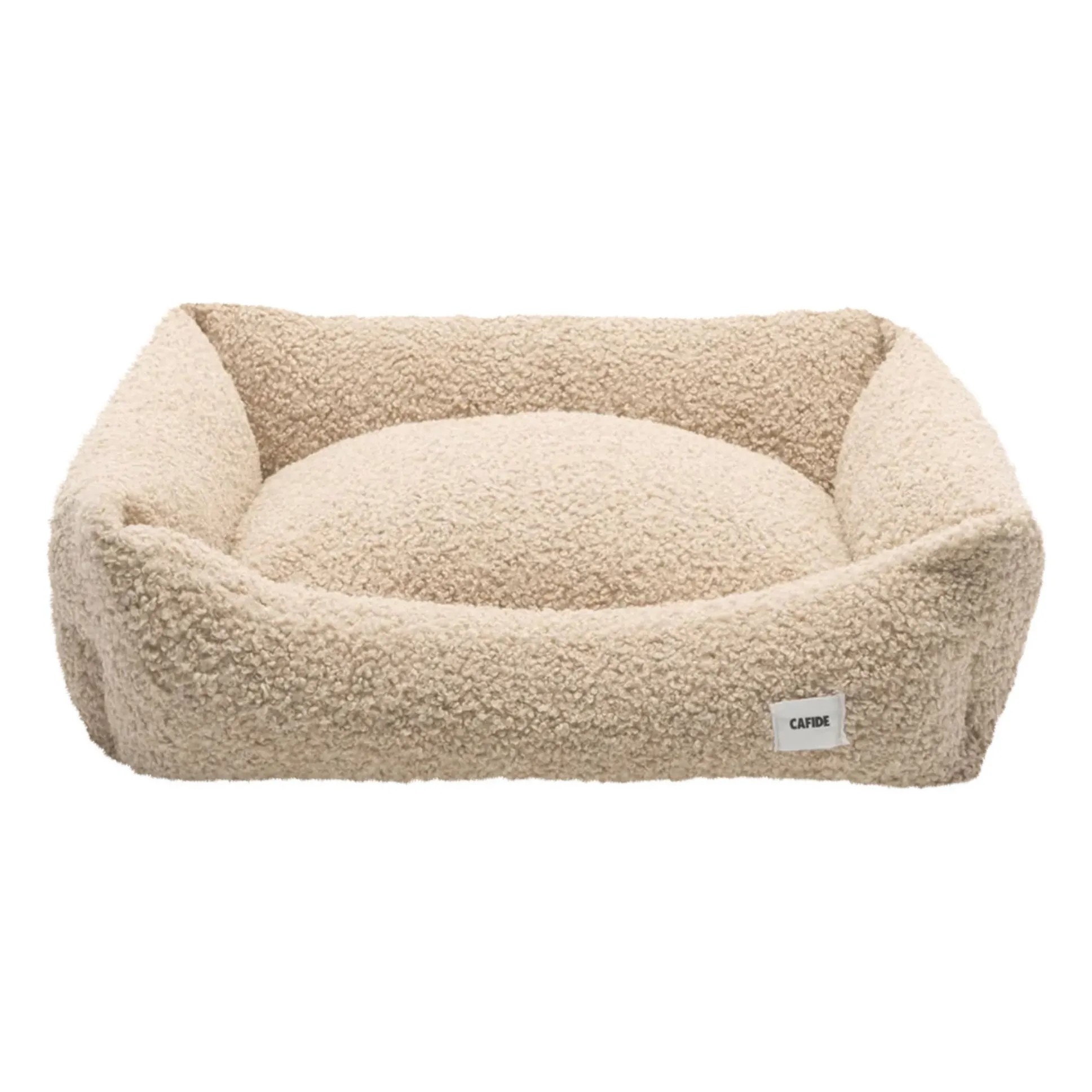 Cafide Beige Snozy Terry Dog Bed