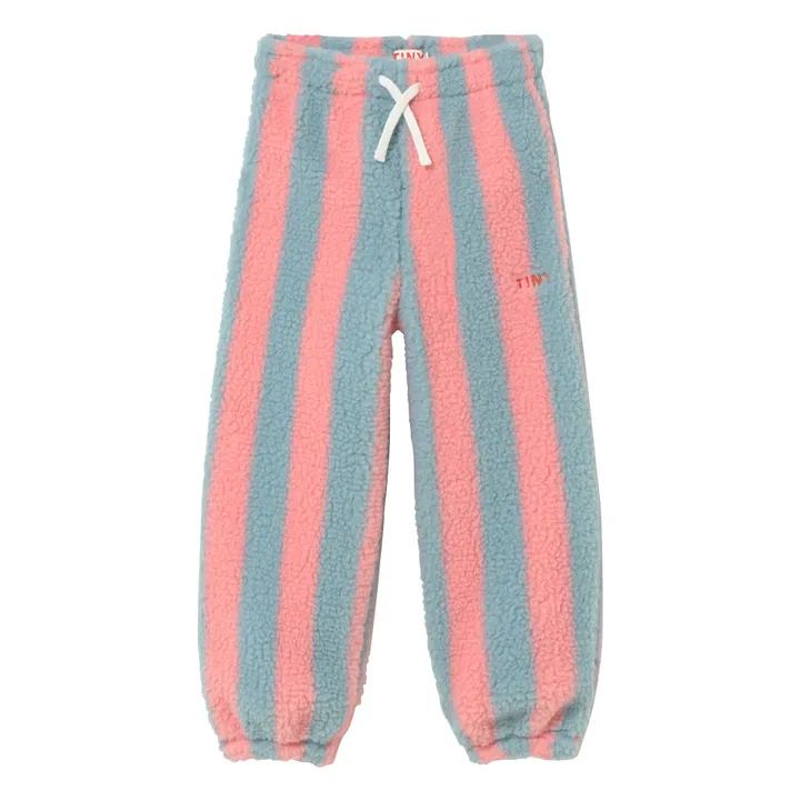 Jogger Façon Sherpa Rayé | Rose- Image produit n°0