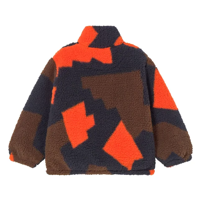 Sweat Façon Sherpa Abstrait | Bleu marine