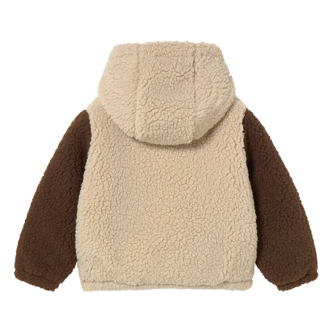 Sweat Façon Sherpa Colorblock | Beige