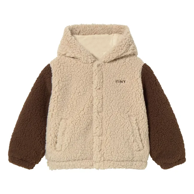 Sweat Façon Sherpa Colorblock | Beige
