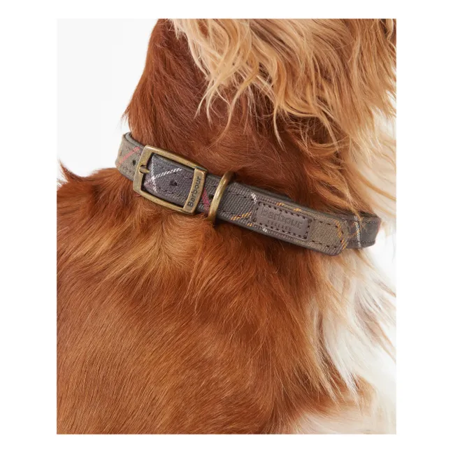 Tartan dog collar | Taupe brown