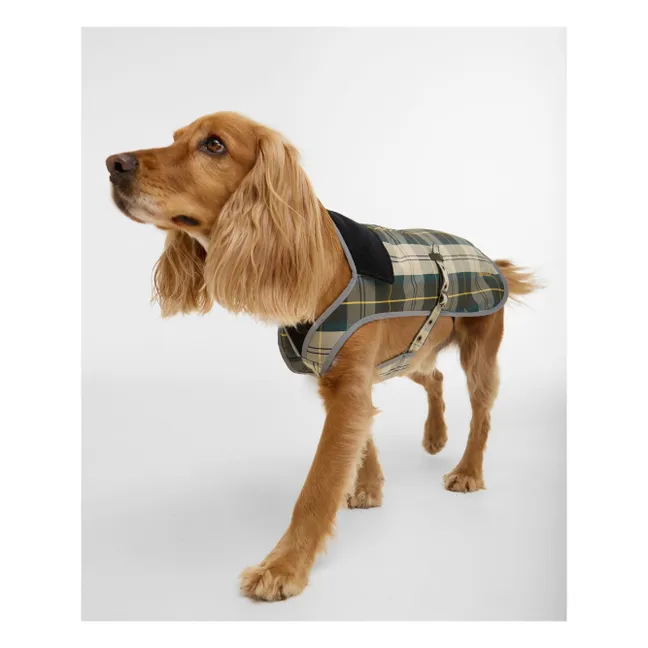 Waterproof tartan coat for dogs | Beige