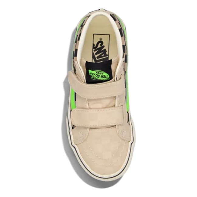 Baskets Scratchs SK8-Mid Glow Check | Beige