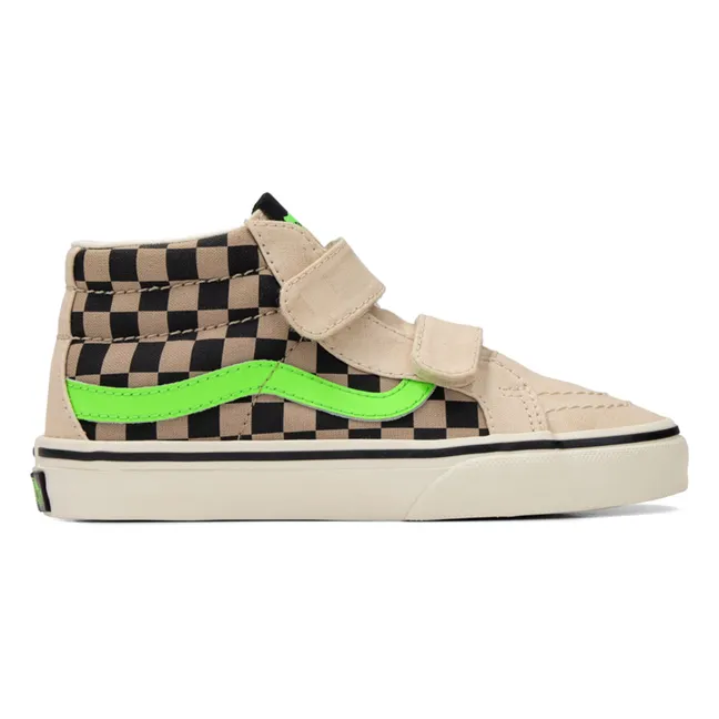 Baskets Scratchs SK8-Mid Glow Check | Beige