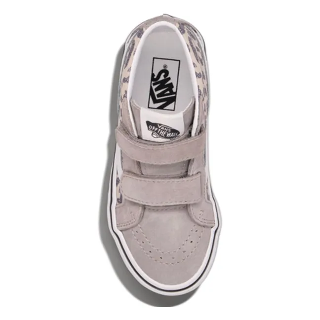 Baskets Scratchs SK8-Mid Léopard Glitter | Gris clair