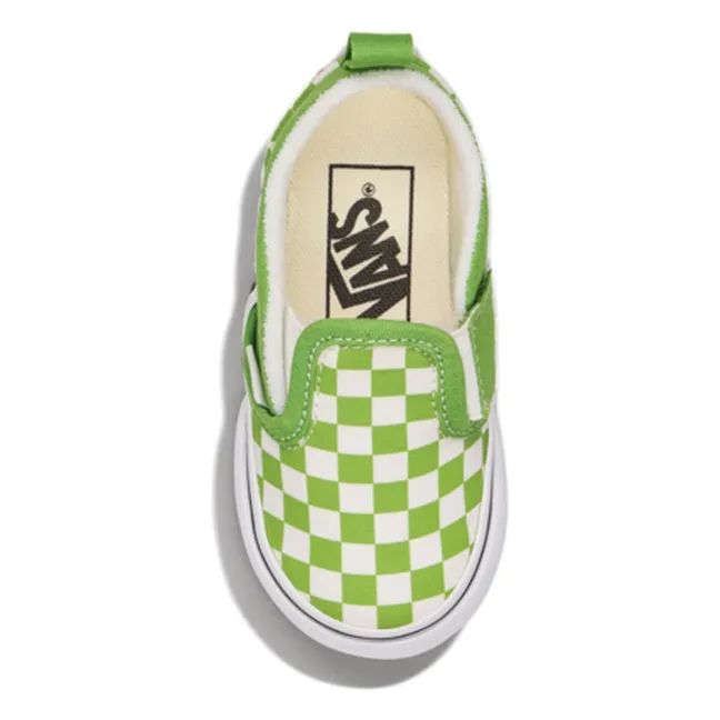 Baskets Slip-On Damier Bébé | Vert