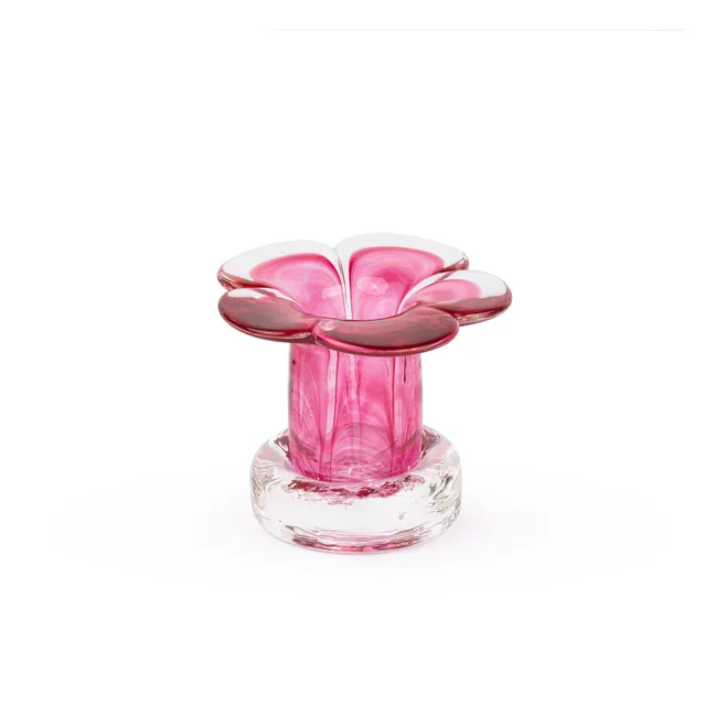Stella glass candlestick | Pink