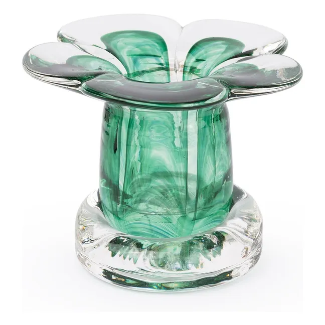 Stella glass candlestick | Green