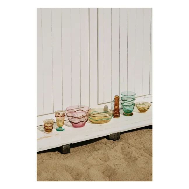 Romeo glass salad bowl | Fuchsia