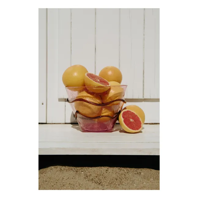 Salatschüssel aus Glas Romeo | Fuchsie