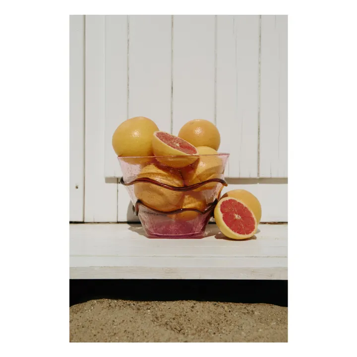 Saladier en verre Roméo | Rose fuschia- Image produit n°1