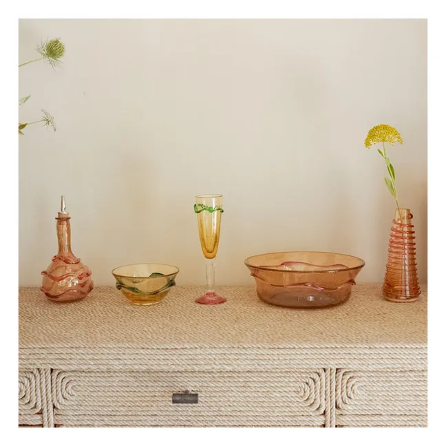 Saladier en verre Roméo | Rose
