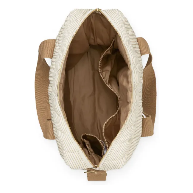 Stripes quilted diaper bag | Camel