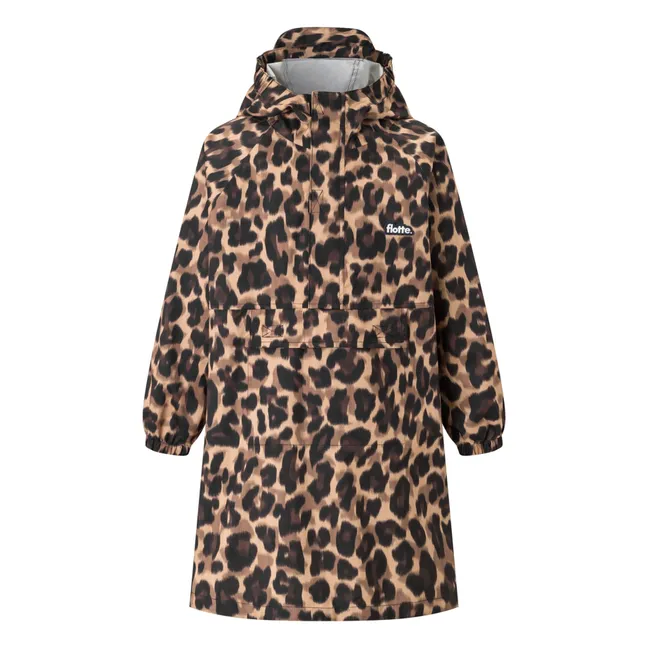 Cape Imperméable Gabrielito Léopard Fibres Recyclées | Marron