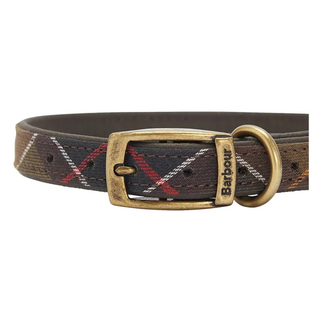 Tartan dog collar | Taupe brown