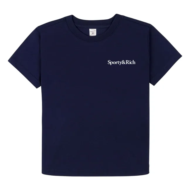 T-shirt Play Tennis Coton Recyclé | Bleu marine