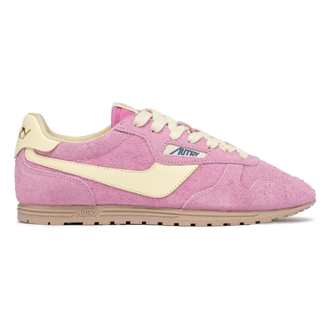 Windspin Low Two-tone Suede and Leather Sneakers | Pink