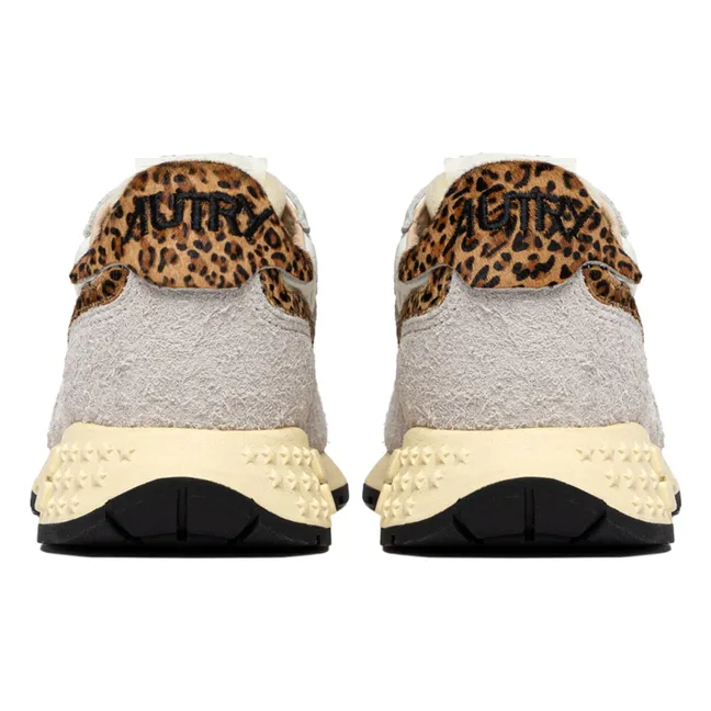 Reelwind Low Zapatillas de ante y nailon con leopardo | Beige