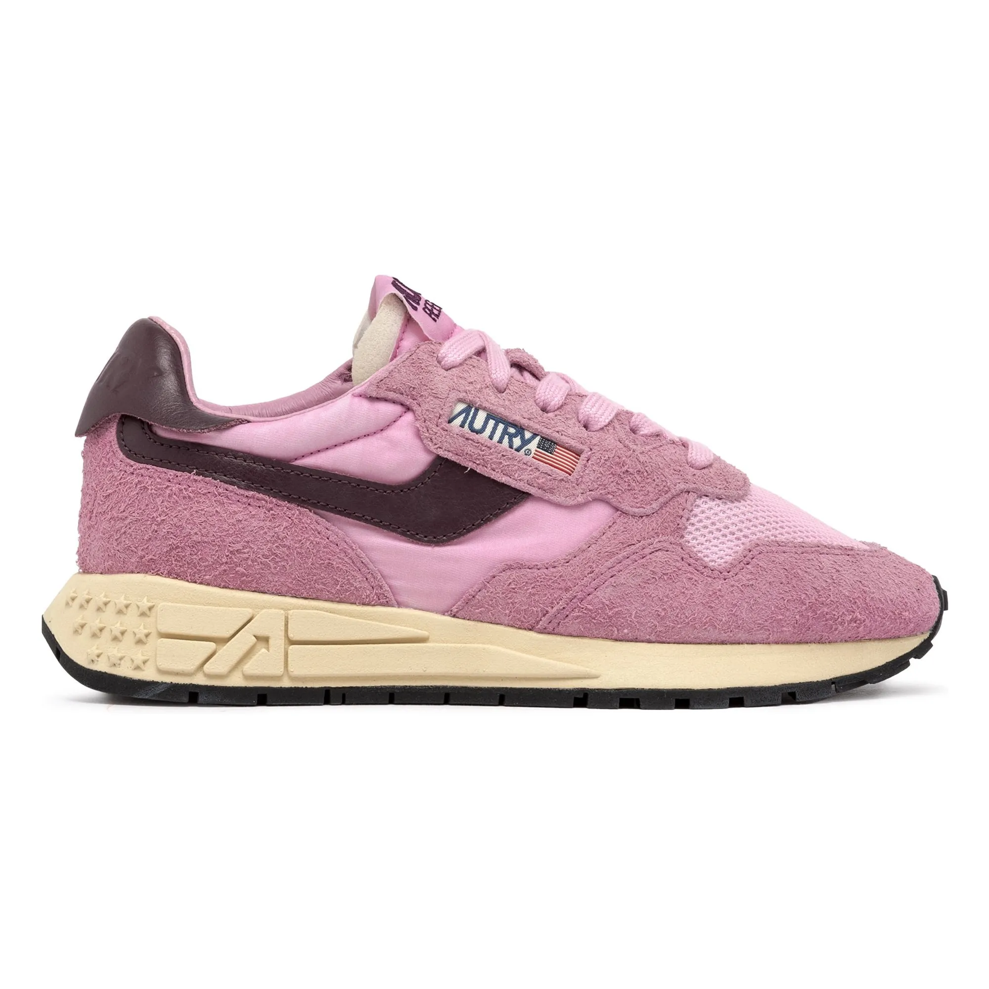Autry Pink Reelwind Low Suede Sneakers