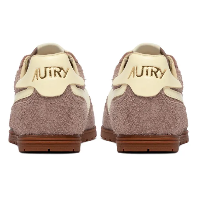 Windspin Low Two-tone Suede and Leather Basket | Dusty Pink