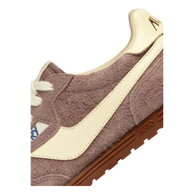 Windspin Low Two-tone Suede and Leather Basket | Dusty Pink