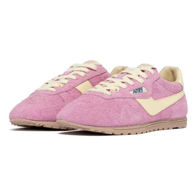 Windspin Low Two-tone Suede and Leather Sneakers | Pink