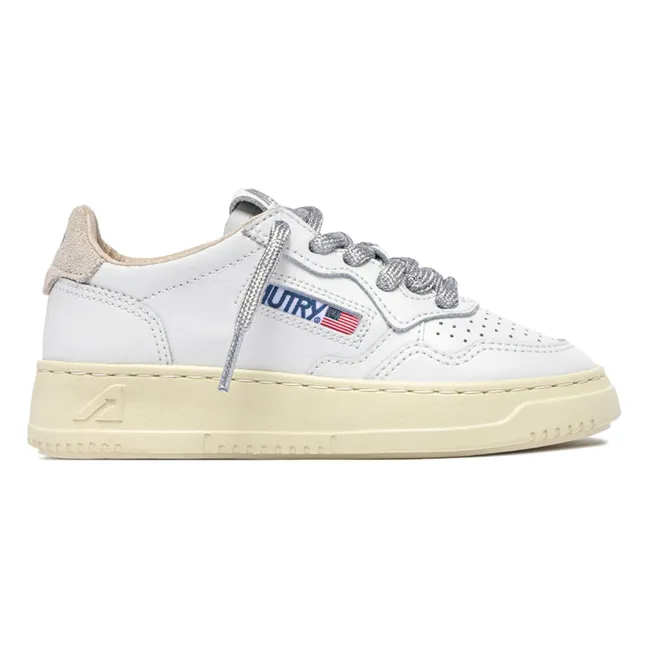 Baskets Kids Medalist Low Leather and Suede | White