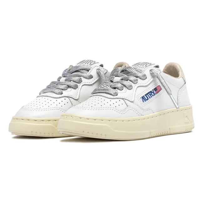 Baskets Kids Medalist Low Leather and Suede | White