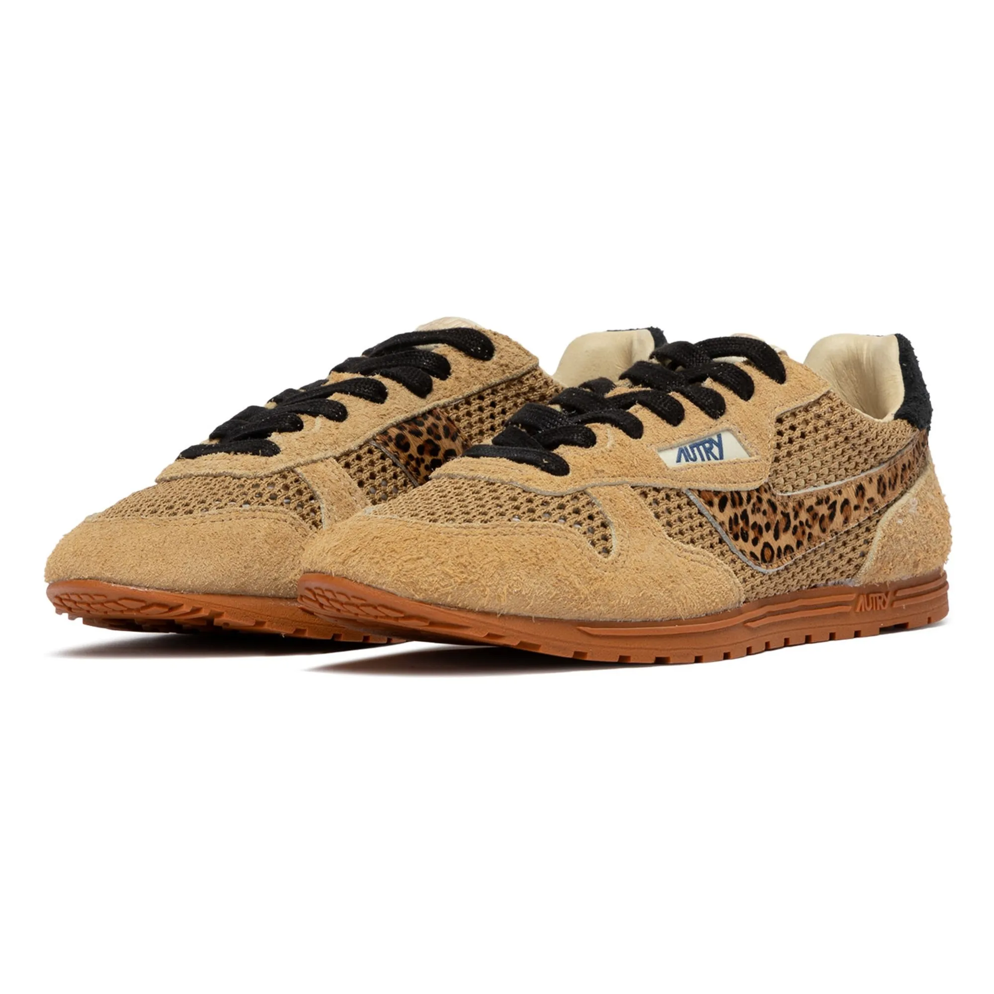 Baskets Windspin Low Léopard Suède | Camel- Image produit n°1