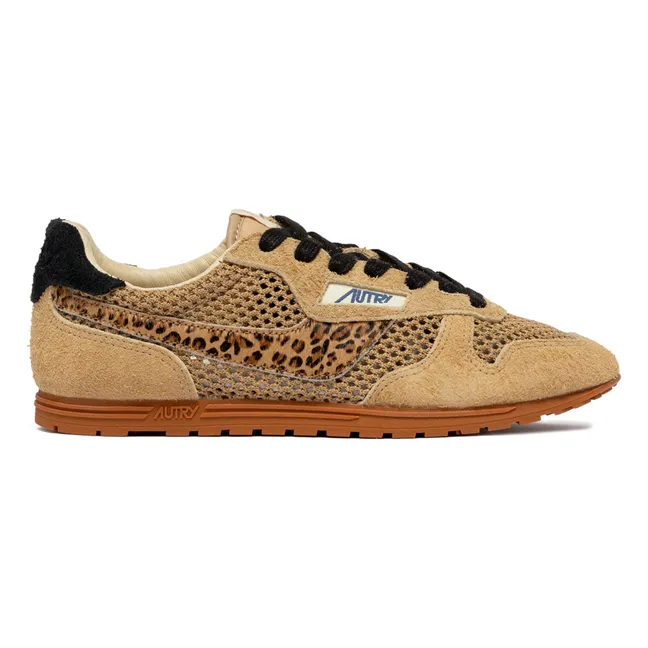 Windspin Low Sneakers Leopard Wildleder | Kamelbraun