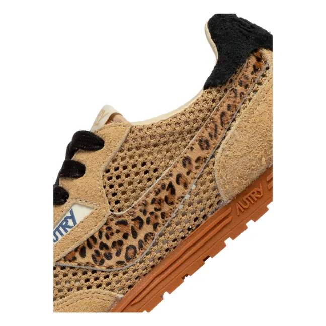 Windspin Low Zapatillas de ante leopardo | Camel