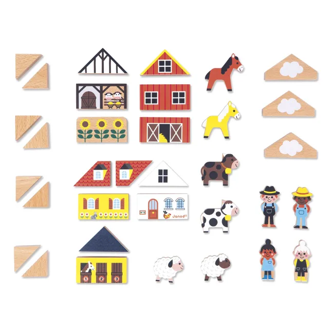 Juego de bloques de madera de campaña - Cross Roads