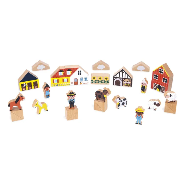 Countryside wooden blocks set - Cross Roads