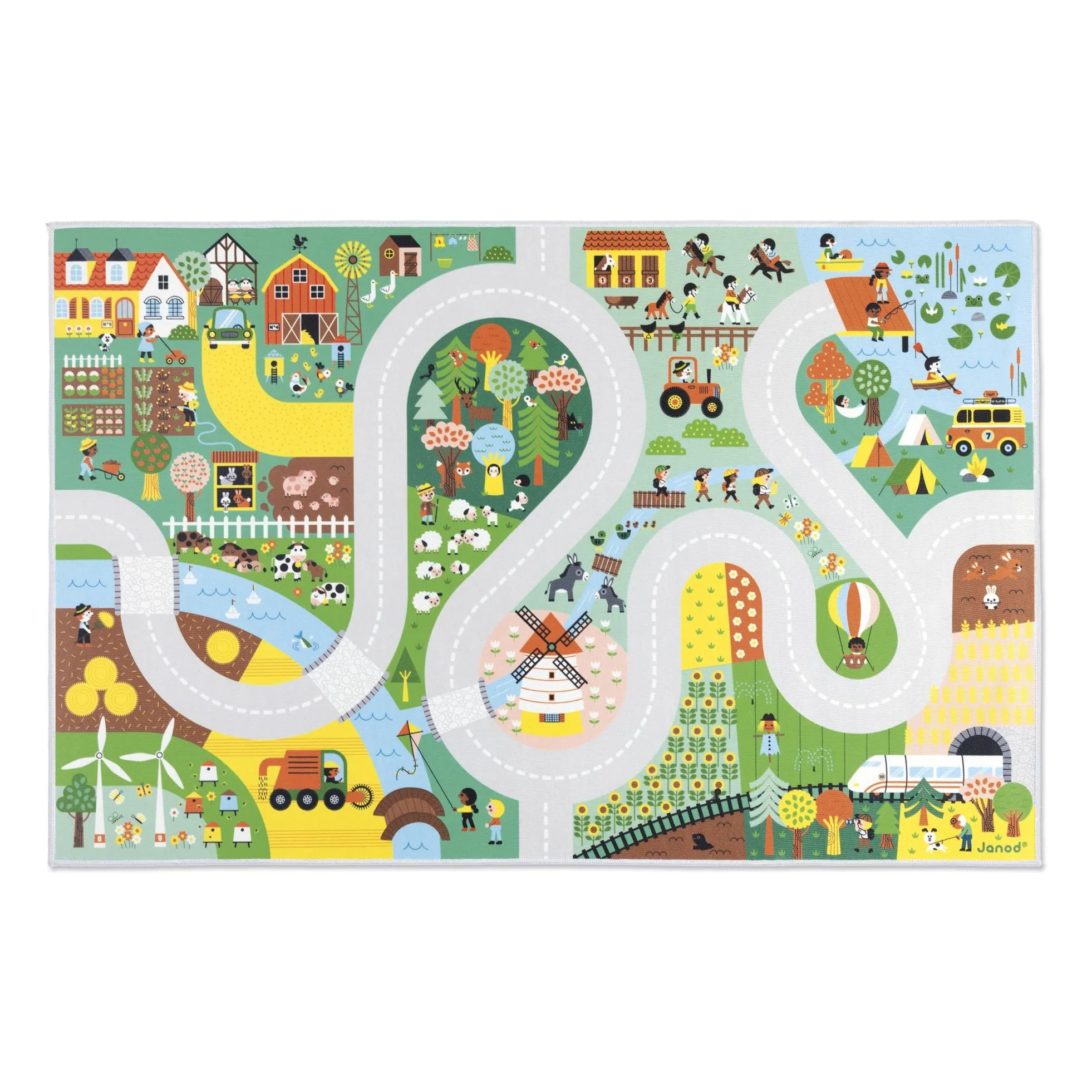 Janod Multicoloured Treadmill With Countryside Circuit - Cross Roads