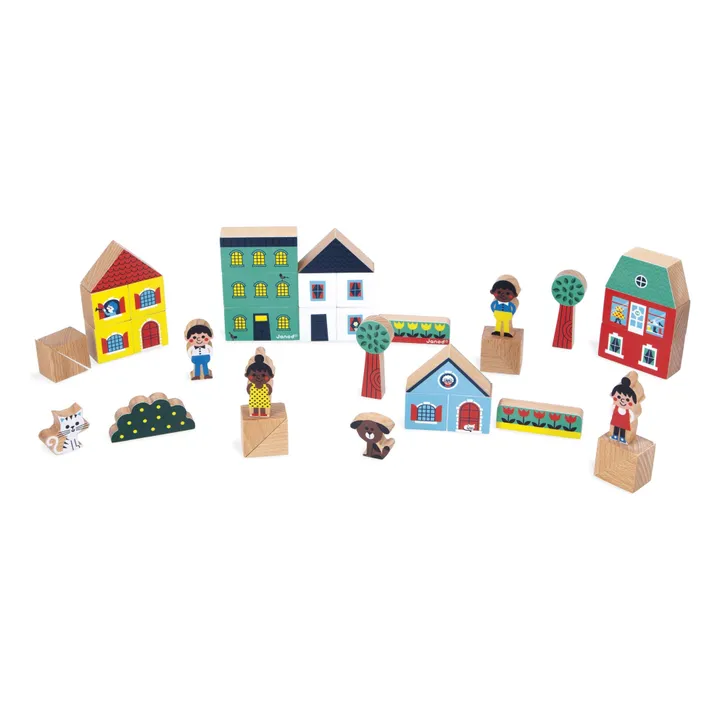 City wooden blocks set - Cross Roads- Product image n°0