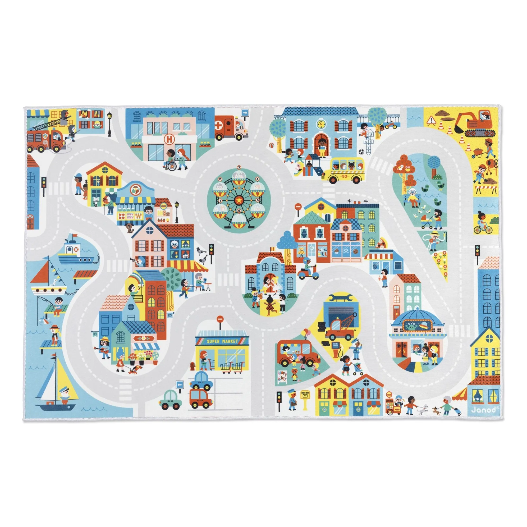 Janod Multicoloured Treadmill With City Circuit - Cross Roads