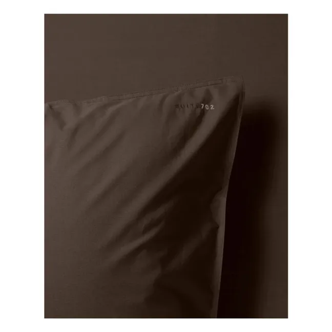 Taie d'oreiller en percale organique - Coffee Brown | Café