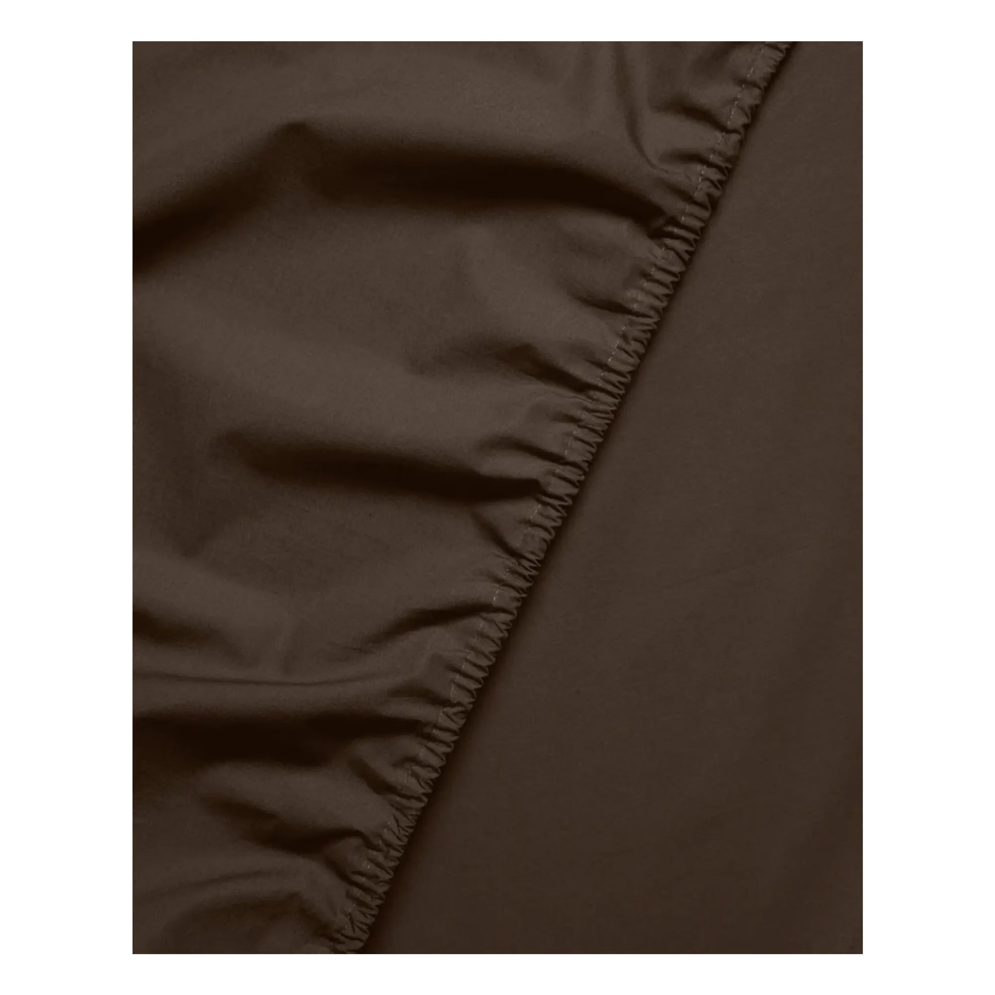 Suite 702 Coffee Organic Percale Fitted Sheet - Brown