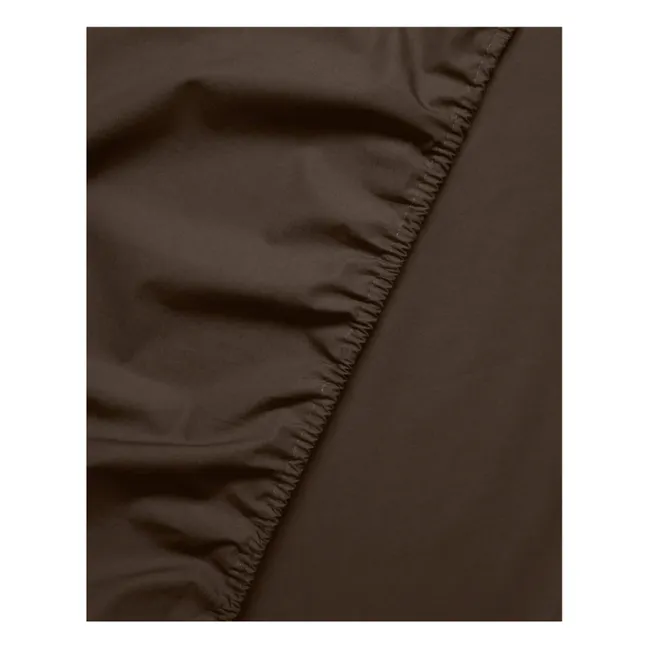 Drap-housse en percale organique - Coffee Brown | Café