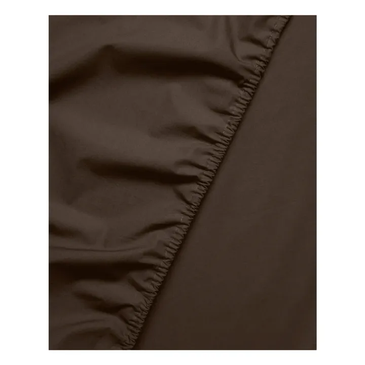 Drap-housse en percale organique -  Coffee Brown | Café- Image produit n°0