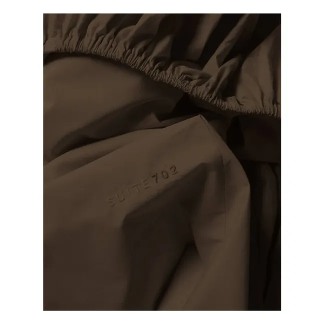 Drap-housse en percale organique - Coffee Brown | Café