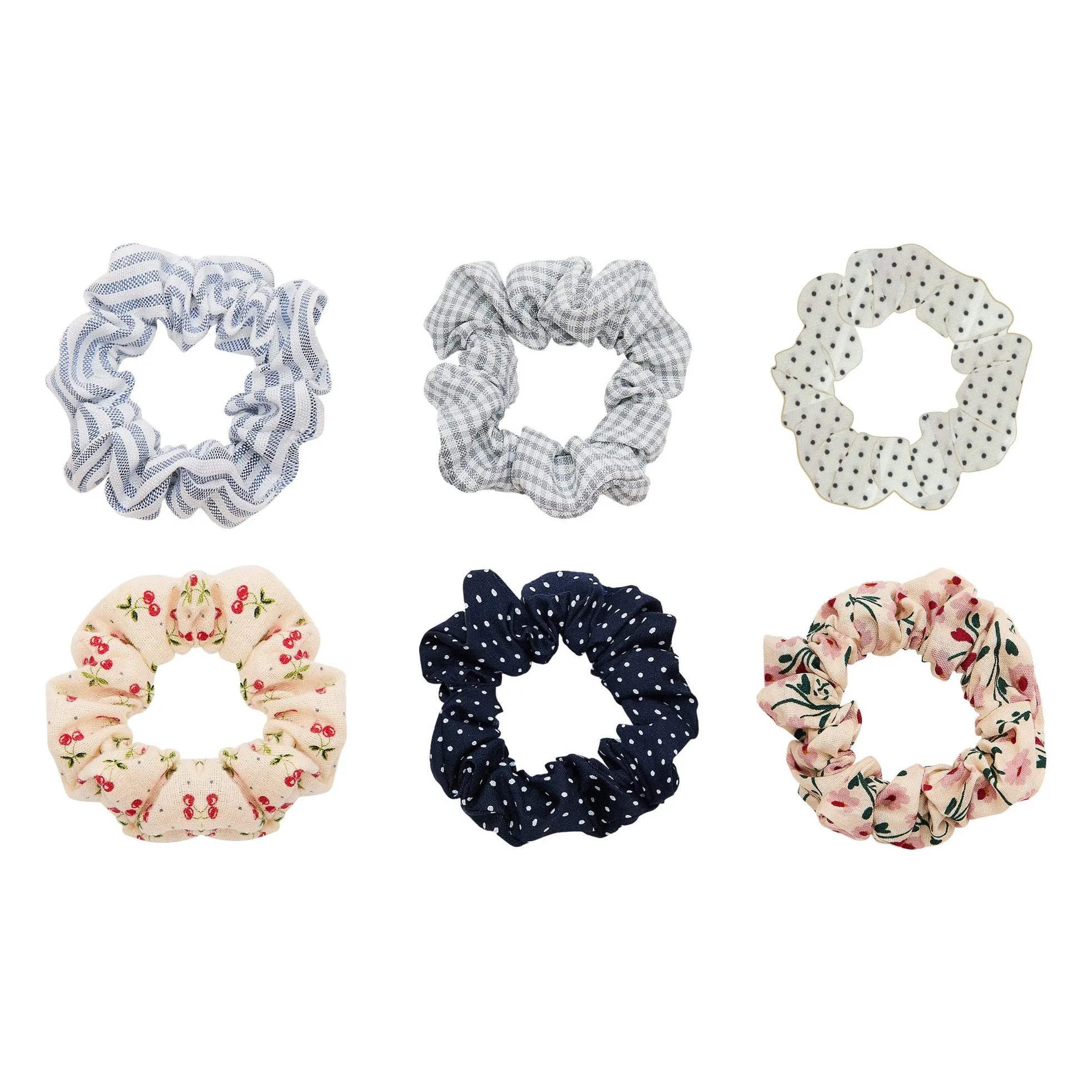 Mimi & Lula Cream Set Of 6 Mixed Scrunchies