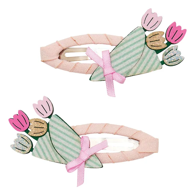 Lot de 2 Barrettes Bouquet | Rose