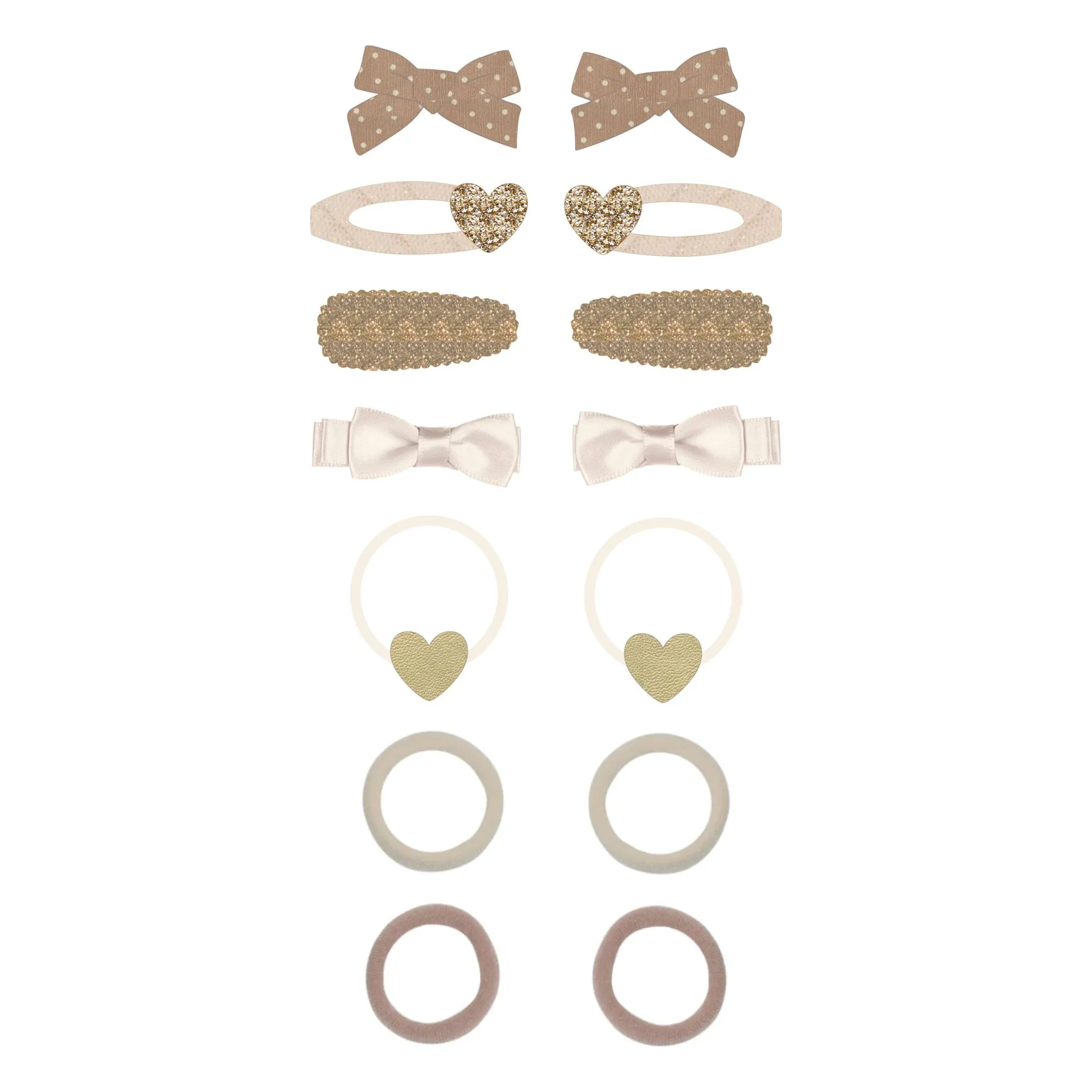Mimi & Lula Gold Set Of 14 Glittery Scrunchies And Hair Clips