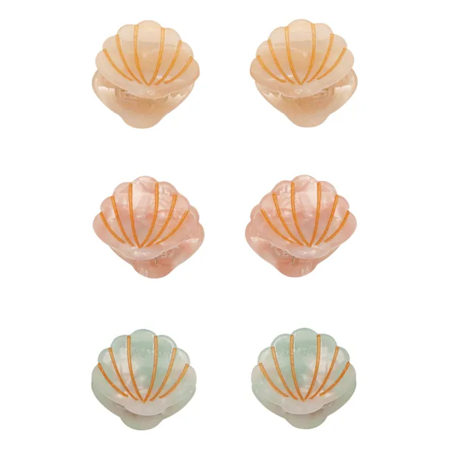 Lot de 6 Mini Pinces Coquillage | Crème